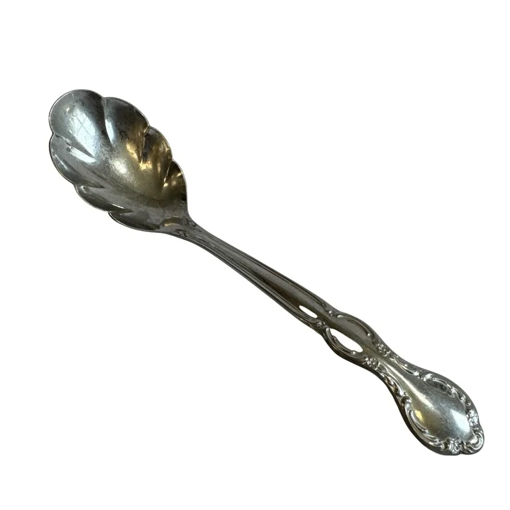 Vintage‎ Wm Rogers & Son Stainless Sugar Spoon Shell 5.5